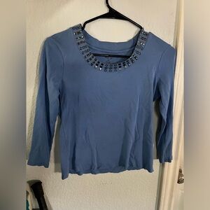 Blue top with metal accents 3for10